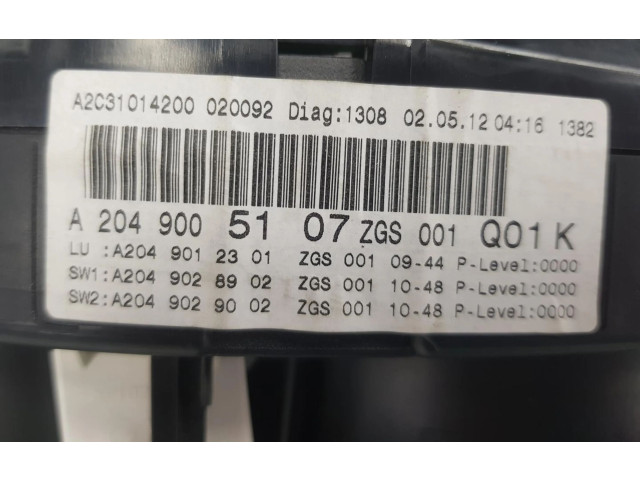 Přístrojová deska Mercedes-Benz GLK (X204) 2012 A2049005107, A2049005107