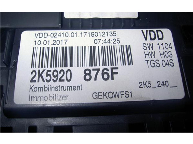 Přístrojová deska Volkswagen Caddy 2015 2k5920876f