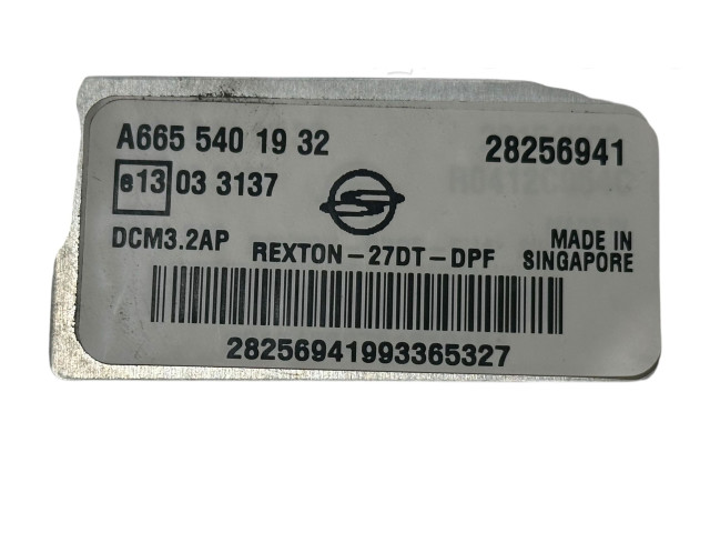 Блок управления двигателя 28256941, A6655401932   SsangYong Rexton