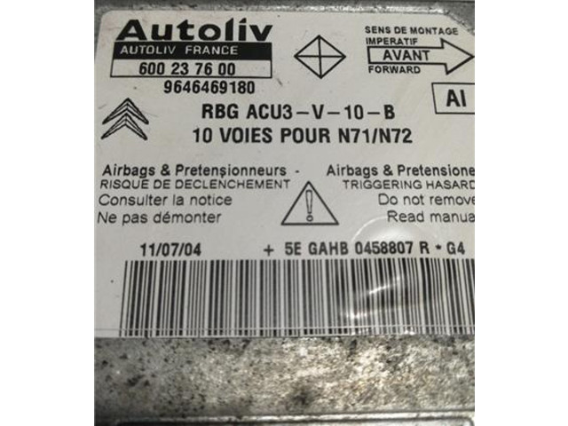 Блок подушек безопасности 9646469180, 600237600 Citroen Xsara