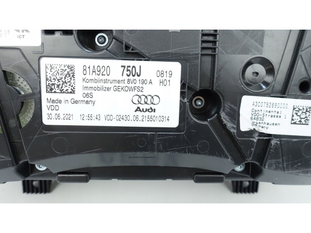 Панель приборов 81A920750J, 81A920750J Audi Q2 -