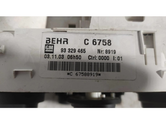 Блок управления климат-контролем 93329465, 67588919 Opel Meriva A