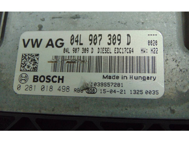 Блок управления двигателя 04L907309D, 0281018498   Skoda Octavia Mk3 (5E)