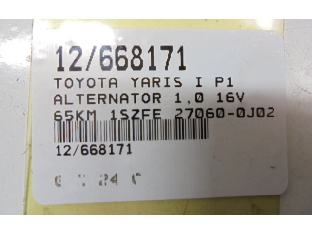 Генератор 27060-0J020, 27060-0J020 Toyota Yaris Verso