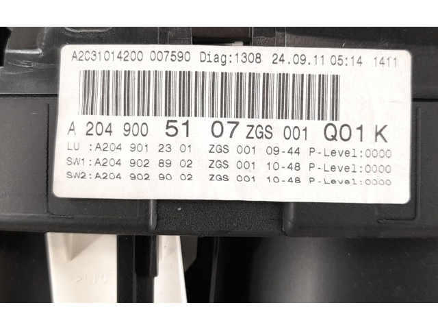 Панель приборов 2049005107, 2049006801   Mercedes-Benz GLK (X204)       