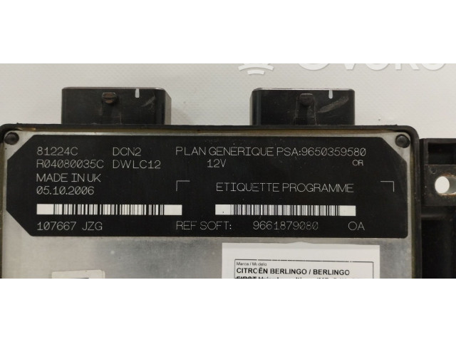 Řídící jednotka 9650359580, 9661879080 Citroen Berlingo 2007