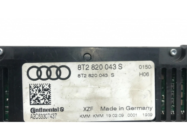 Блок управления климат-контролем 8T2820043A, A2C53307437   Audi A4 S4 B8 8K