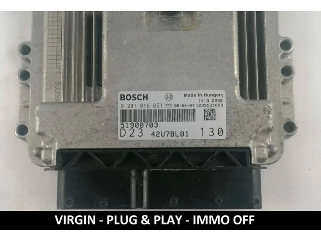 Блок управления двигателем Блок управления 51900703, 0281016051   Fiat Ducato