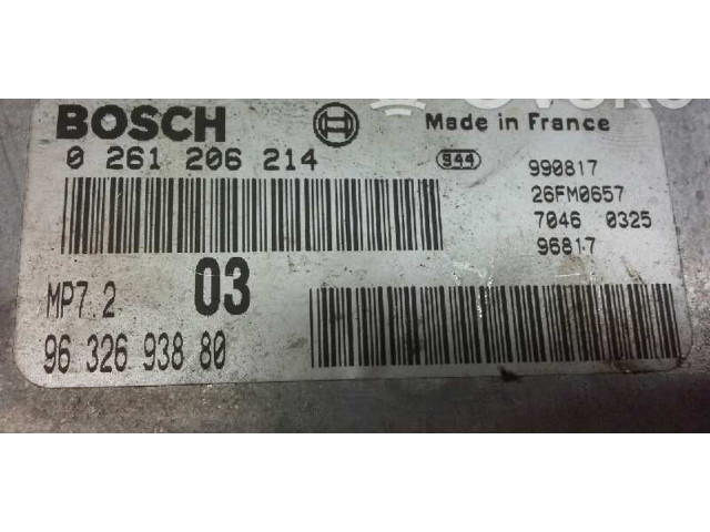 Блок управления двигателя 0261206214, 9632693880 Citroen Xsara