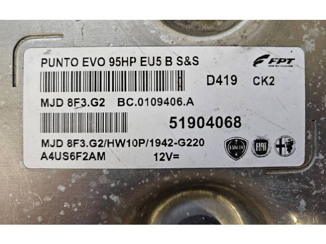 Řídící jednotka 51904068, MJD8F3.G2   Fiat Punto (199) 2012