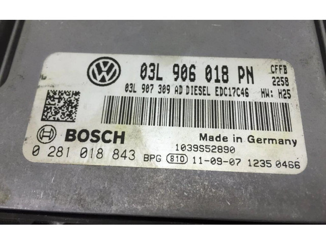 Řídící jednotka 03L906018PN, 0281018843 Volkswagen Beetle A5 2011
