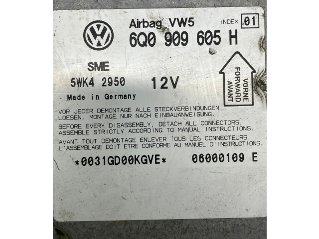 Блок подушек безопасности 6Q0909605H, 5WK42950 Skoda Fabia Mk1 (6Y)