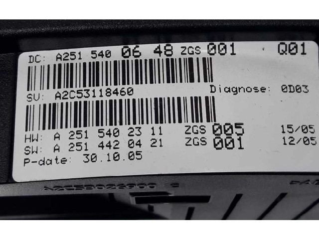 Панель приборов A2515400648, 2519006000   Mercedes-Benz R W251       