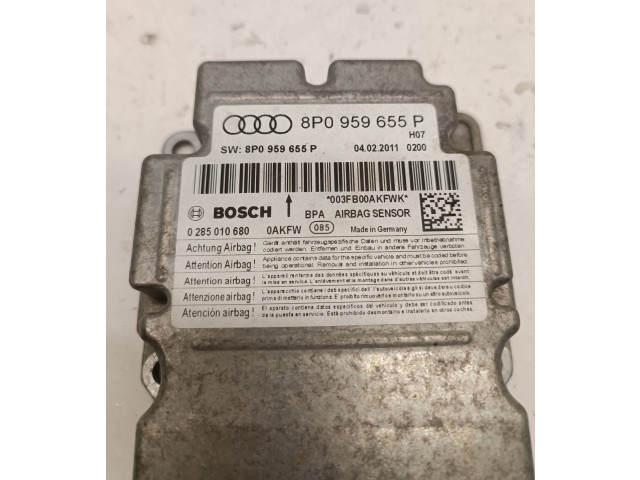 Блок подушек безопасности 8P0959655P, 0285010680 Audi A3 S3 8P
