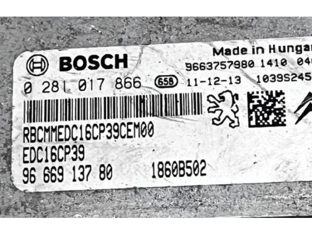 Блок управления двигателя 9663757980   Citroen C-Crosser