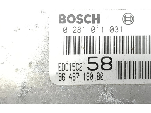 Комплект блоков управления 0281011031, 9646719080   Lancia Phedra