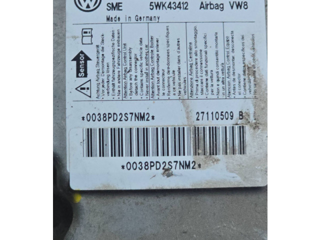 Блок подушек безопасности 1K0909605T, 0038PD2S7NM2   Skoda Superb B6 (3T)