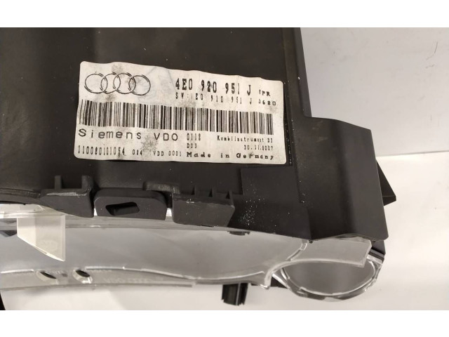 Přístrojová deska Audi A8 S8 D3 4E 2008 4E0920951J, 110080101054