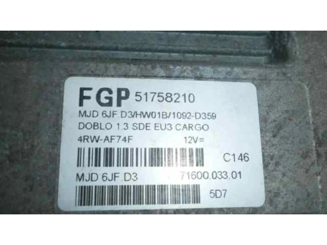 Řídící jednotka 4RWAF74F, CENTRALITAMOTORUCE   Fiat Doblo 