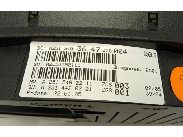 Панель приборов A2515403647 Mercedes-Benz ML W164