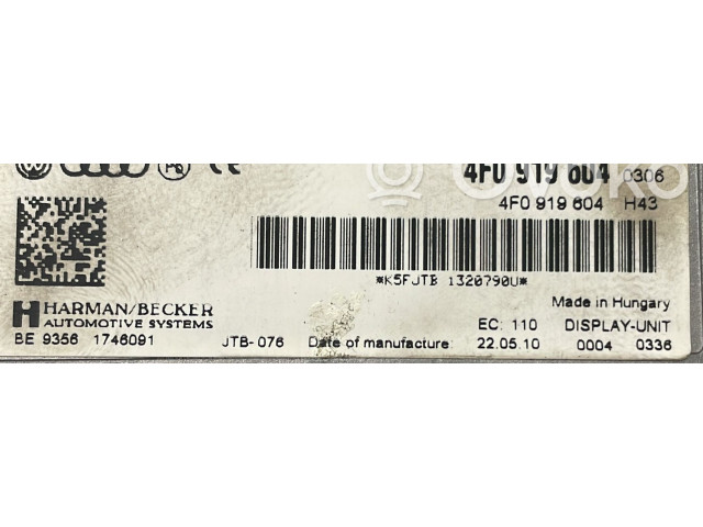 Панель приборов 4F0919604, 4F0919604 Audi A6 S6 C6 4F