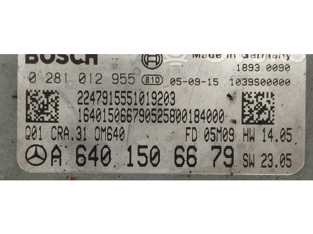 Řídící jednotka 0281012955, 0281012955   Mercedes-Benz B W245 2007
