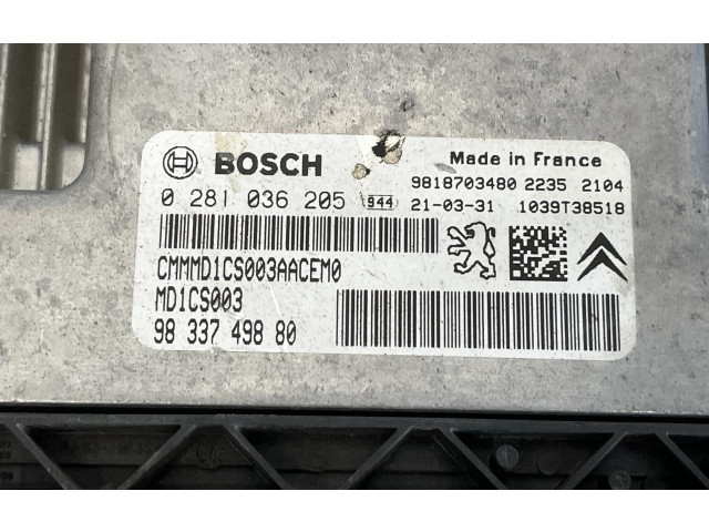 Блок управления двигателем Блок управления 1659555680, 9833749880   Opel Combo E