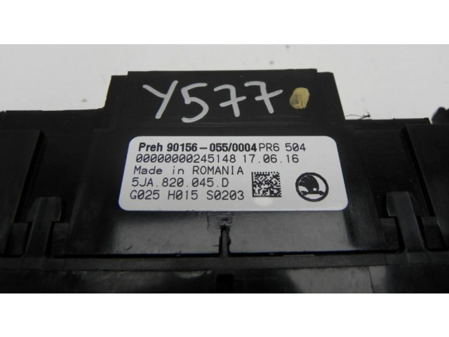 Блок управления климат-контролем 5JA820045D, Y577 Skoda Rapid (NH)