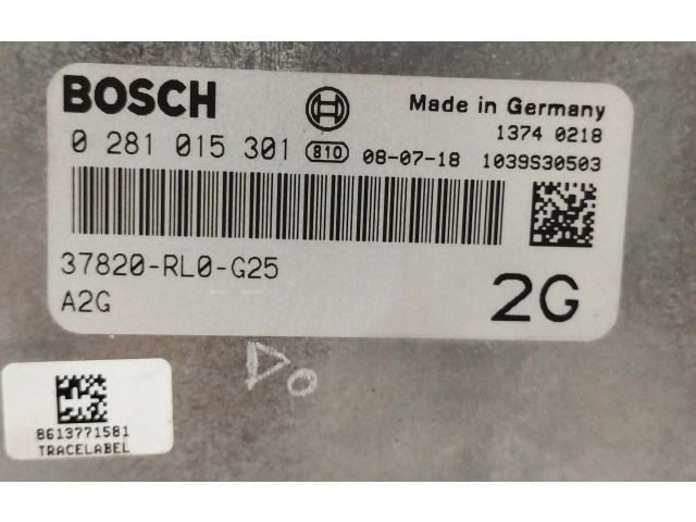 Блок управления двигателя 37820RL0G25, 0281015301 Honda Accord