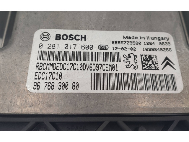 Блок управления двигателя 9666729580, 0281017600 Citroen Berlingo