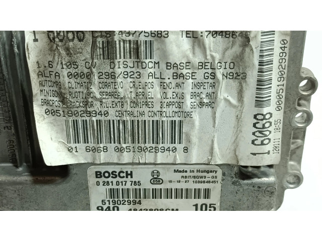 Блок управления двигателя 51902994   Alfa Romeo Giulietta
