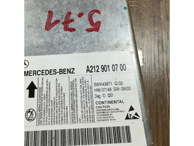 Блок подушек безопасности A2129010700, 20960100406   Mercedes-Benz E W212