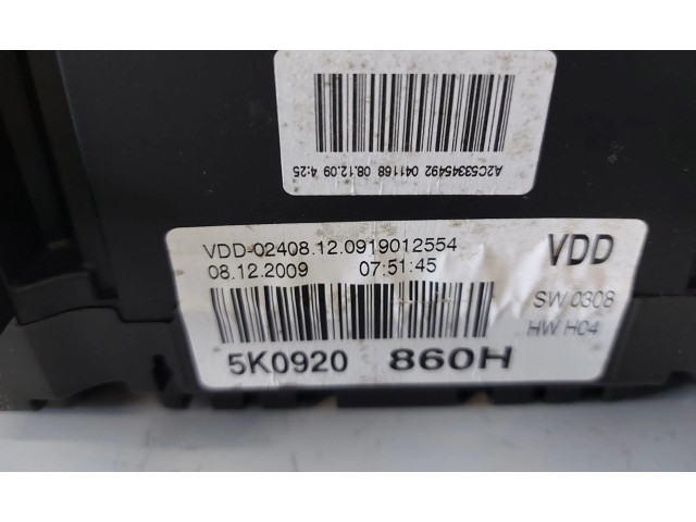 Панель приборов 5K0920860H, 5K0920860H Volkswagen Golf VI