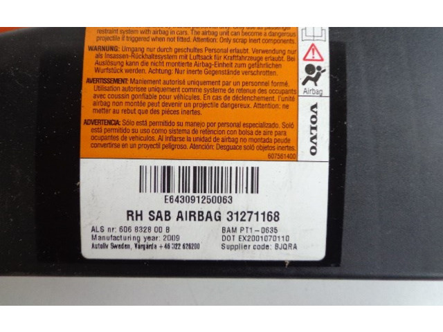 Подушка безопасности в сиденье 31271186, 31271186   Volvo XC90