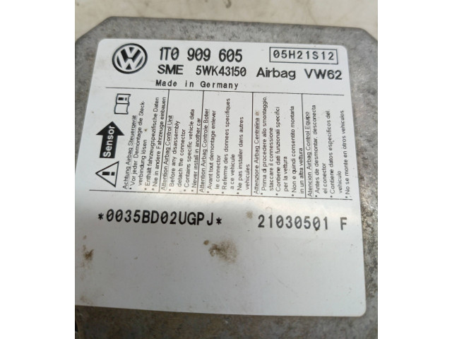 Блок подушек безопасности 1T0909605, 05H21S12   Volkswagen Touran I