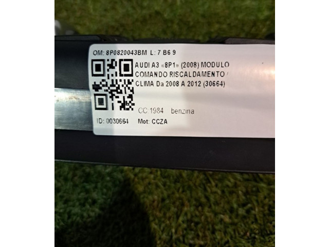 Блок управления климат-контролем 8P0820043BM, 8P0820043BM   Audi A3 S3 8P