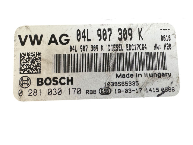 Блок управления двигателя 04L907309K, 0281030170 Volkswagen Caddy