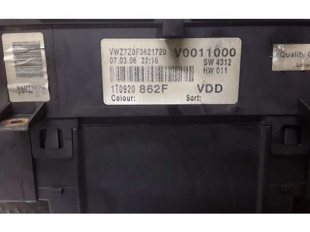 Панель приборов 1T0920862F Volkswagen Touran I