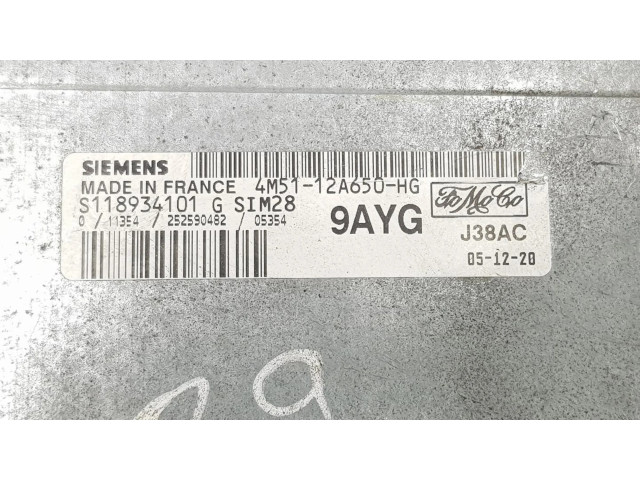 Řídící jednotka S118934101, 4M5112A650HG Ford Focus 2006