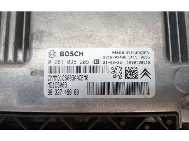 Блок управления двигателя 0281036205, 9833749880   Opel Combo E