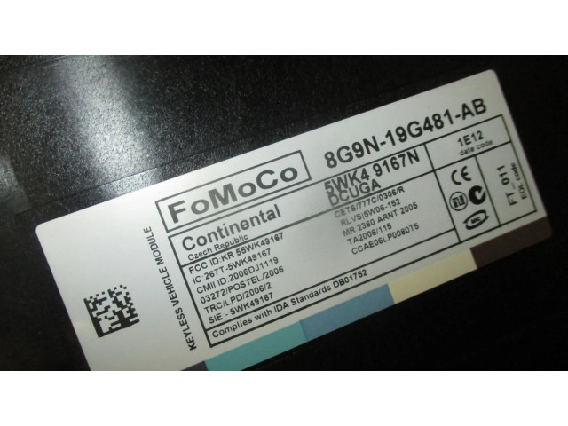 Блок управления 5WK49167N, 8G9N-19G481-AB   Jaguar XF