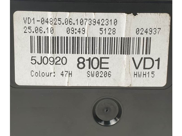 Панель приборов 5J0920810E Skoda Fabia Mk2 (5J)