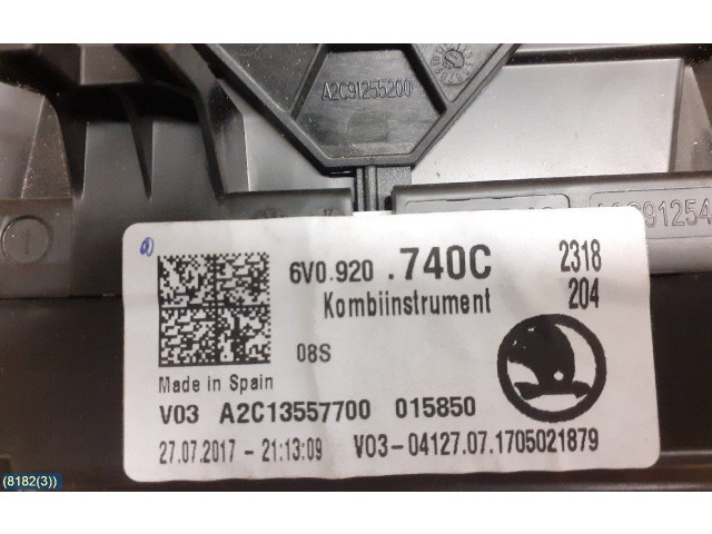 Панель приборов 6V0920740C   Skoda Fabia Mk3 (NJ)       