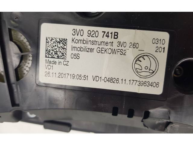 Панель приборов 3V0920741B, 3V0920741B Skoda Superb B8 (3V)