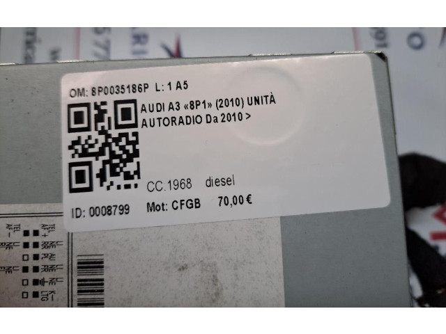 Турбина Радио/ проигрыватель CD/DVD / навигация Audi A3 S3 8P  8P0035186P, 8P0035186P         