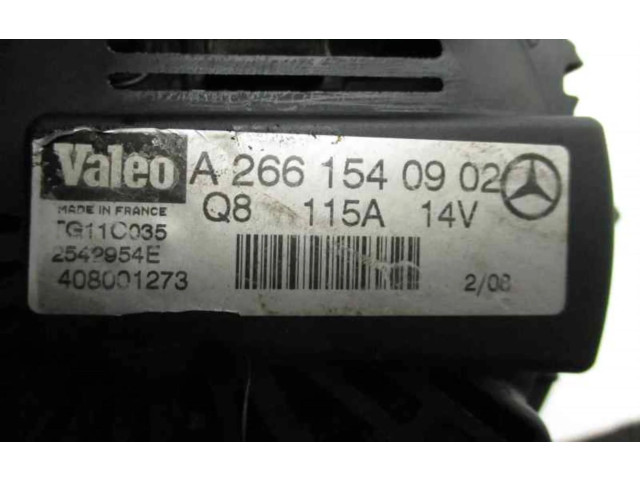 Генератор A2661540902 Mercedes-Benz A W169