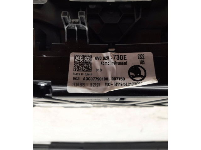 Панель приборов 6V0920730E   Skoda Fabia Mk1 (6Y)       
