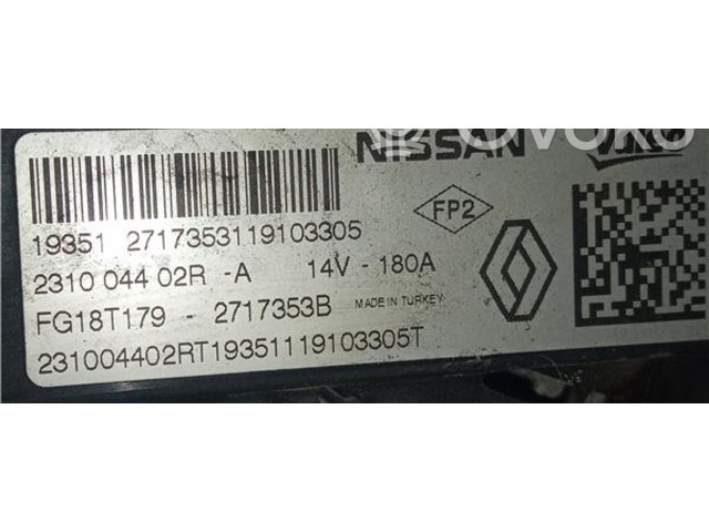 Генератор 231001568R, 231001568R Dacia Duster