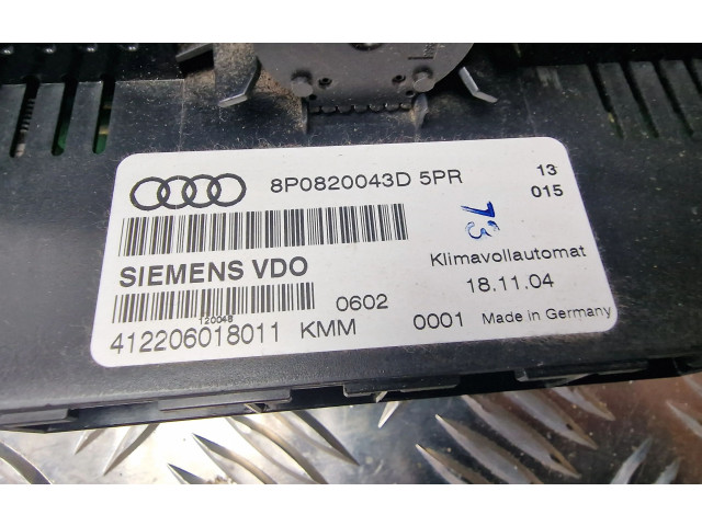 Блок управления климат-контролем 8P0820043D Audi A3 S3 8P