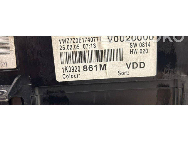 Панель приборов 1K0920861M, V0020000 Volkswagen Golf Plus